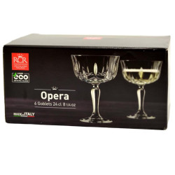 Kieliszki do szampana 240ml 6szt Opera płaski RCR 2